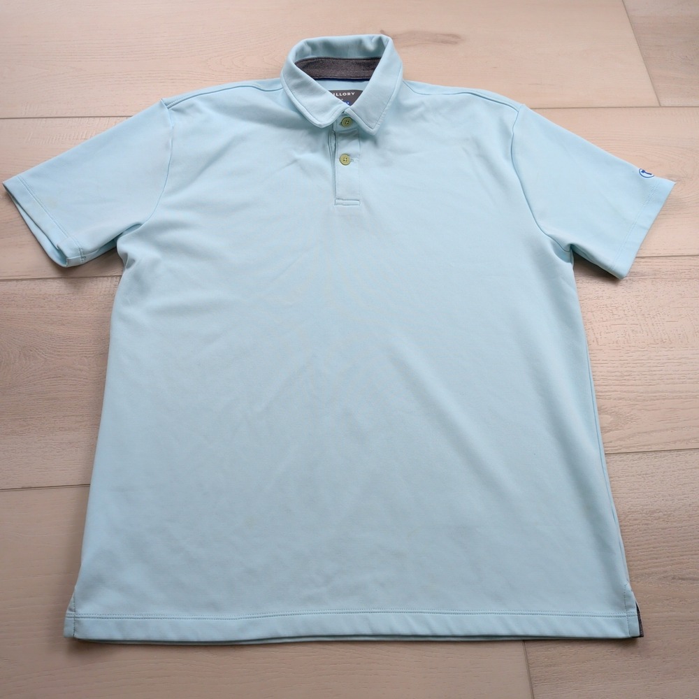Twillory Athleisure Men Medium Light Blue Short Sleeve Performance Polo Shirt